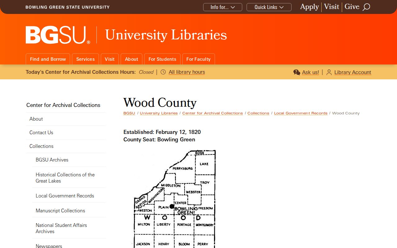 Bowling Green city directory archive research at BGSU Center for Archival Collections