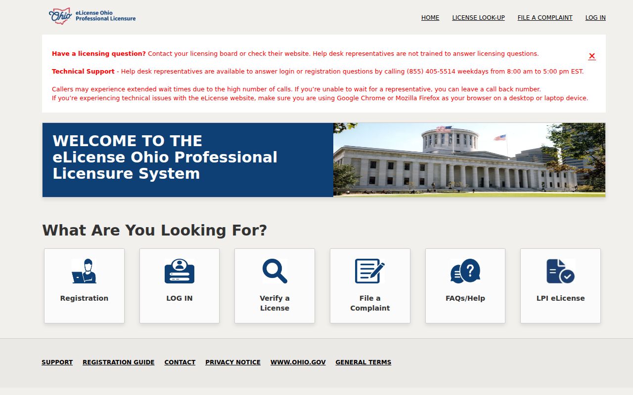 Bowling Green residents directory Ohio professional credential search screen
