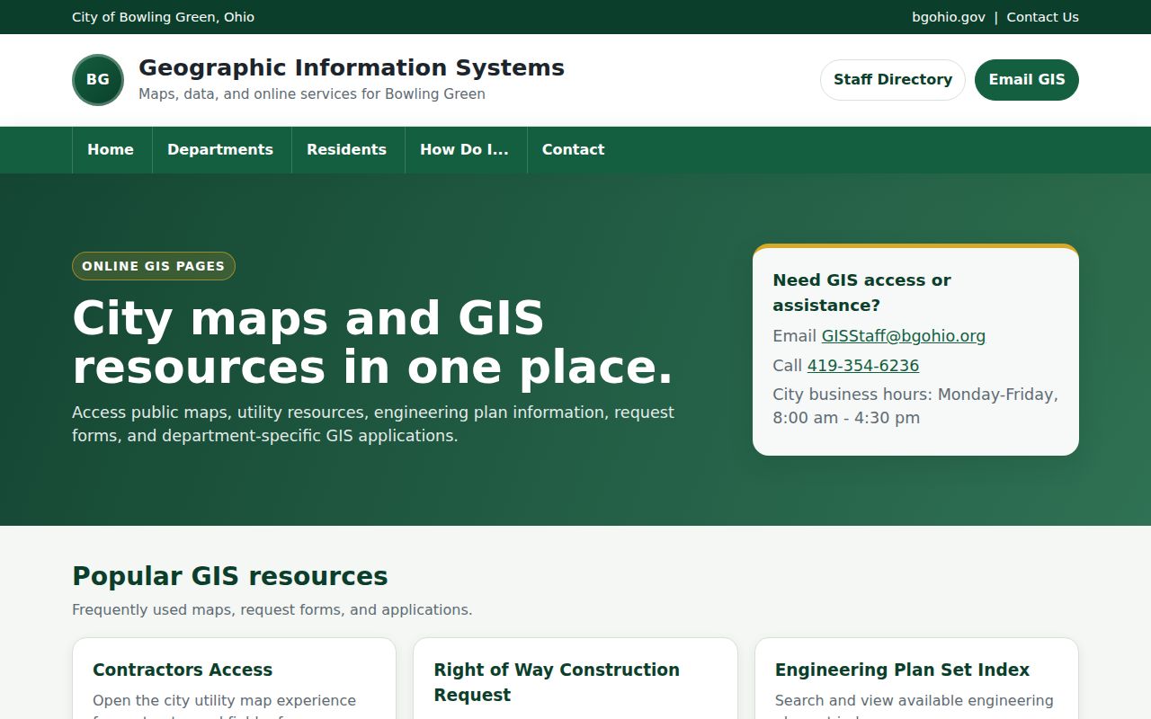 Bowling Green neighbors city GIS parcel mapping source