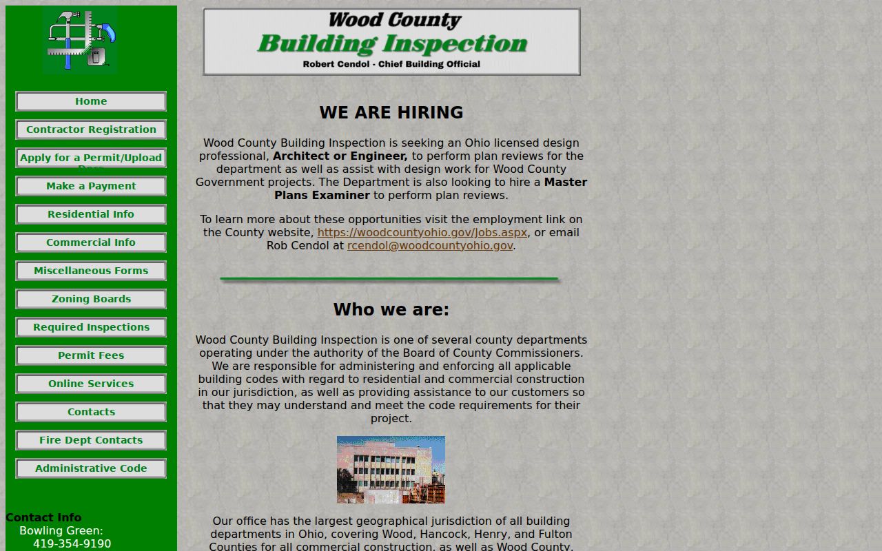 Bowling Green street directory Wood County building permit inquiry